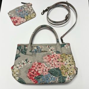 Cath Kidston hydrangea embossed mini tote + coin purse set